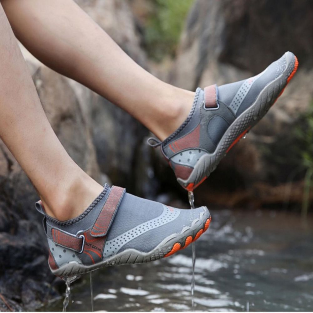 Men Women Water Shoes Barefoot Quick Dry Aqua Sports Shoes - Grey Size EU43 = US8.5