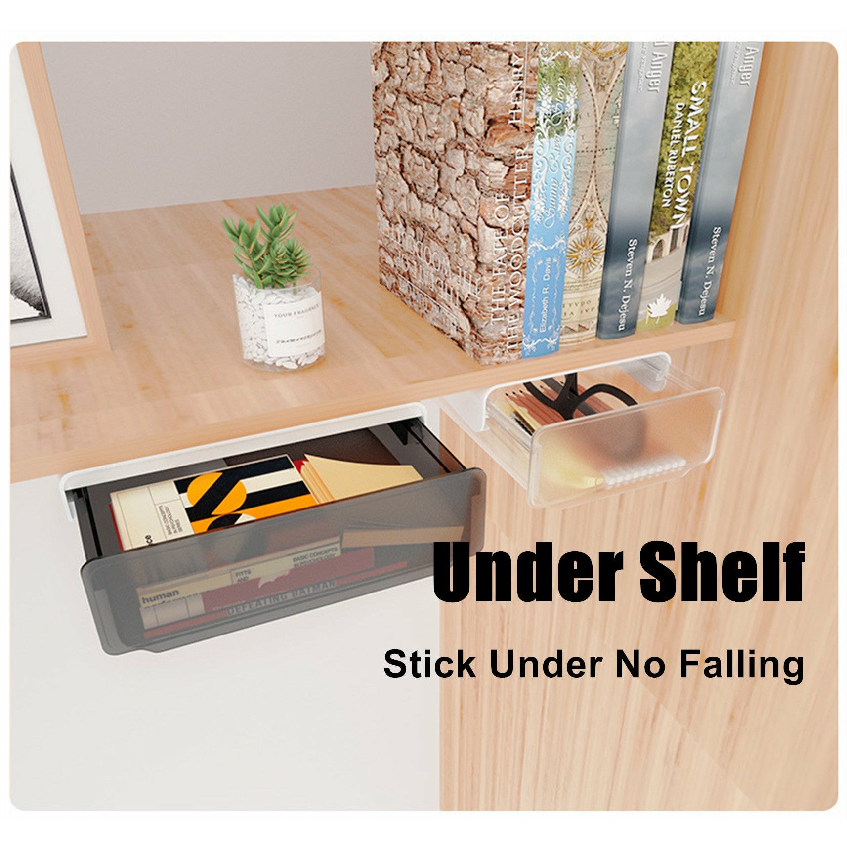 Under Desk Drawer Slide-out Large Office Organizers and Storage Drawers - Large Black