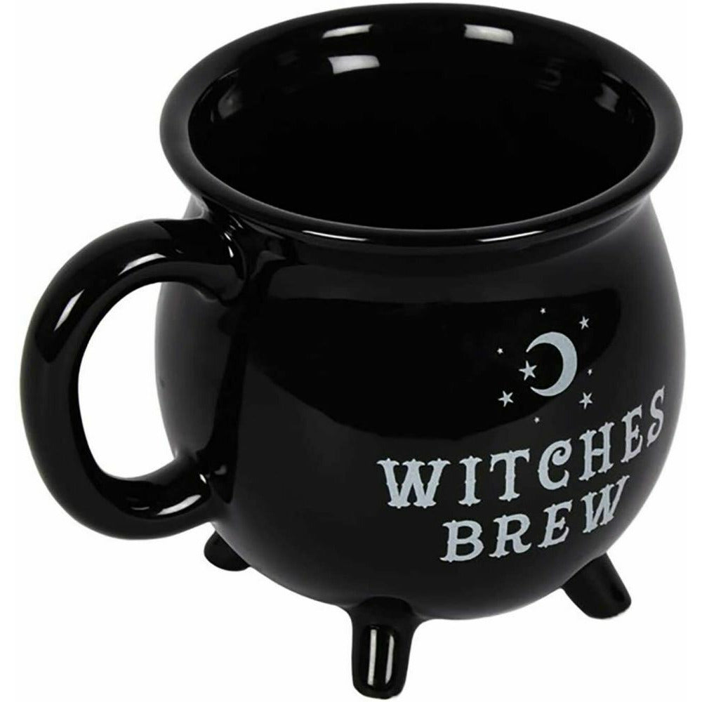 Witches Brew Black Cauldron Coffee Mug Cup With Moon & Stars