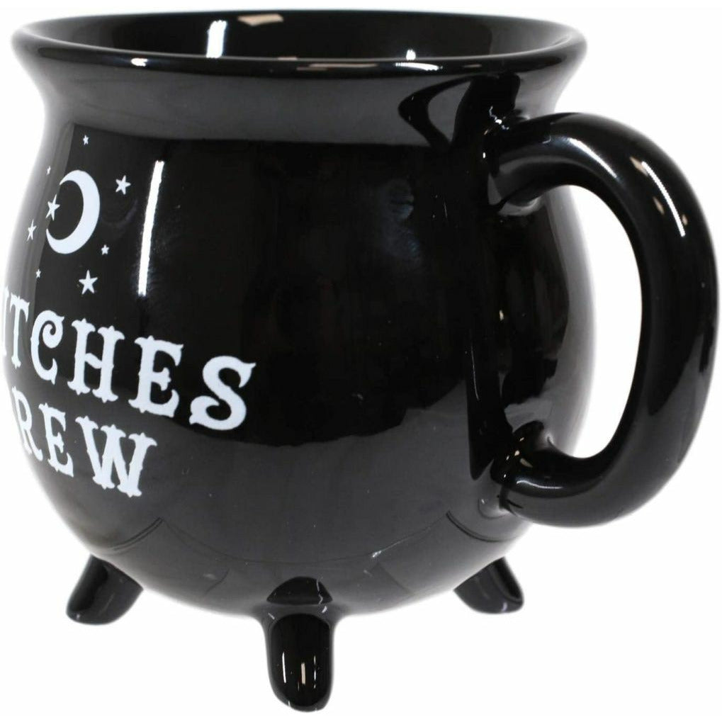 Witches Brew Black Cauldron Coffee Mug Cup With Moon & Stars