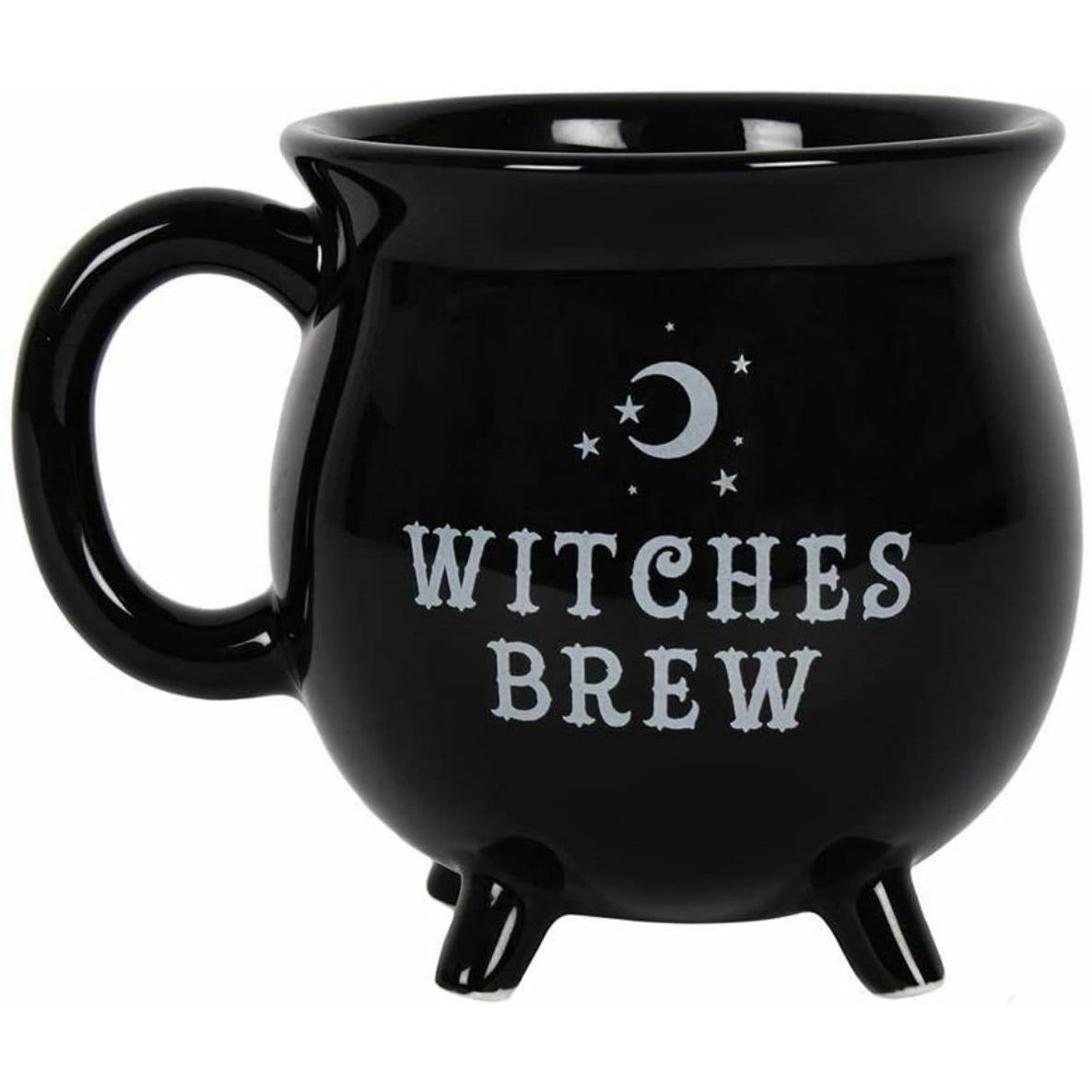 Witches Brew Black Cauldron Coffee Mug Cup With Moon &amp; Stars