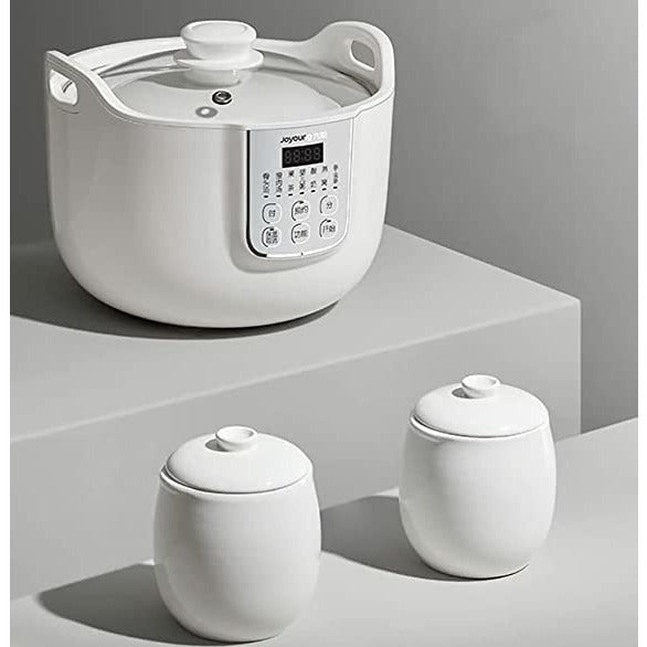 Joyoung White Porclain Slow Cooker 1.8L with 3 Ceramic Inner Containers