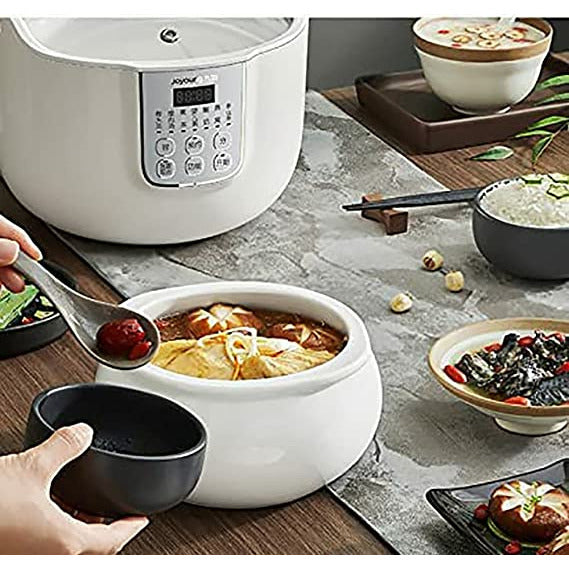 Joyoung White Porclain Slow Cooker 1.8L with 3 Ceramic Inner Containers