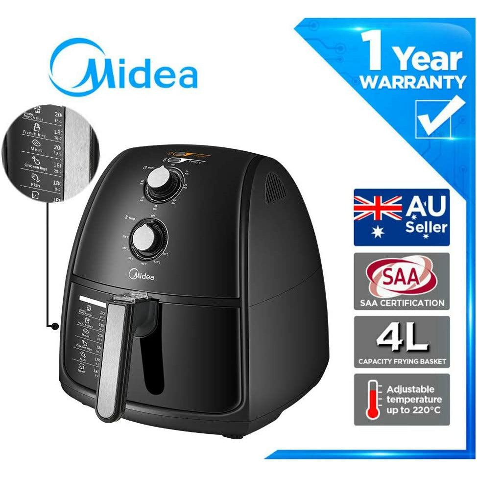 Midea 4L 1500W Multi-functional Air Fryer - Black