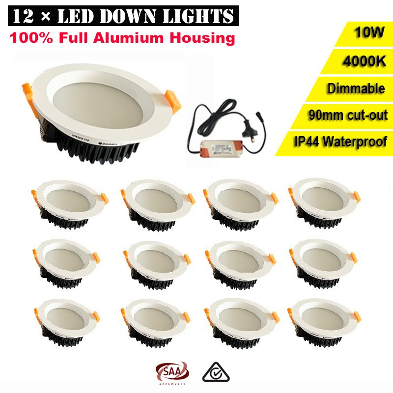 12 x 10W LED IP44 Dimmable Down Light Kit