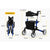 EQUIPMED Rollator Walking Frame Walker Foldable Seat Mobility Aid Aluminium Blue