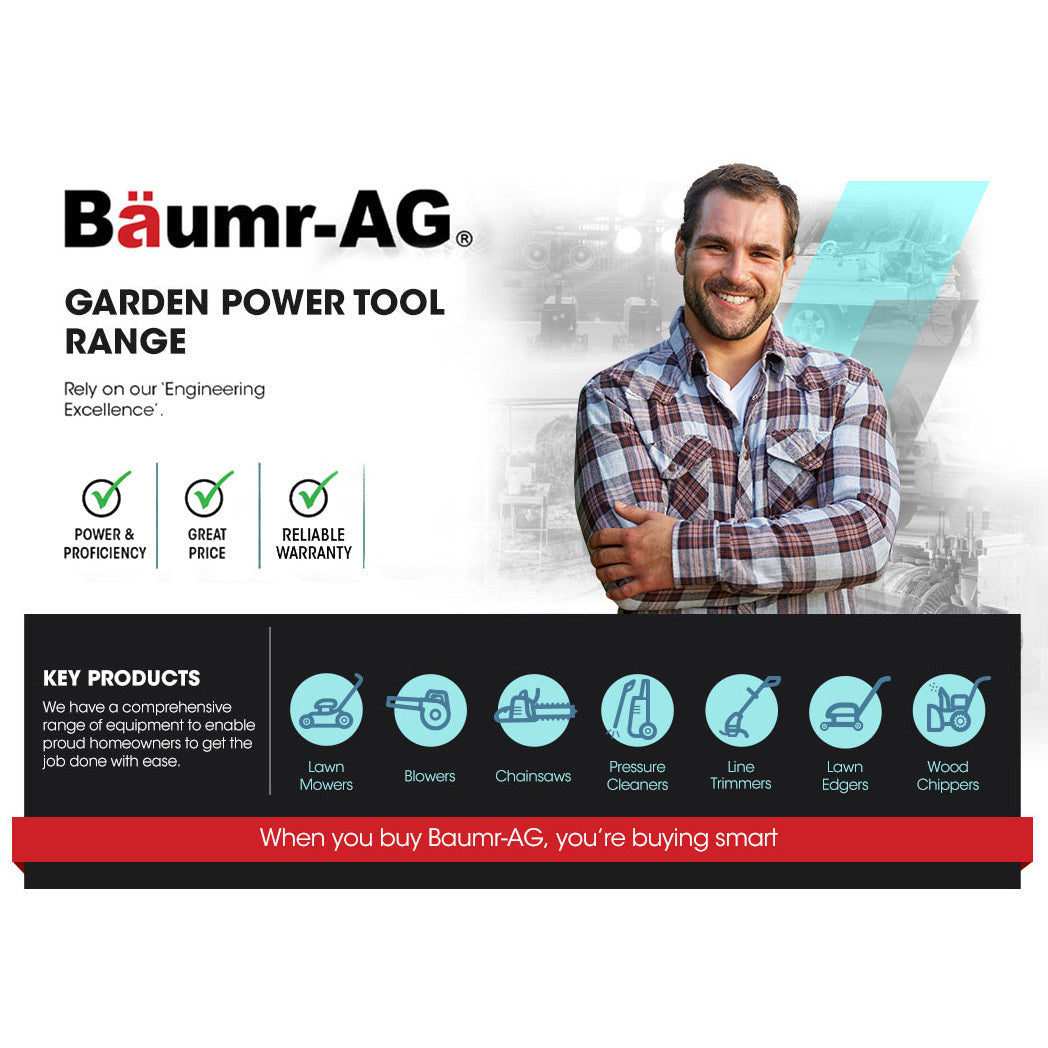 BAUMR-AG Cordless Leaf Blower Vacuum Petrol Hand Garden Lawn Held Vac 2-Stroke