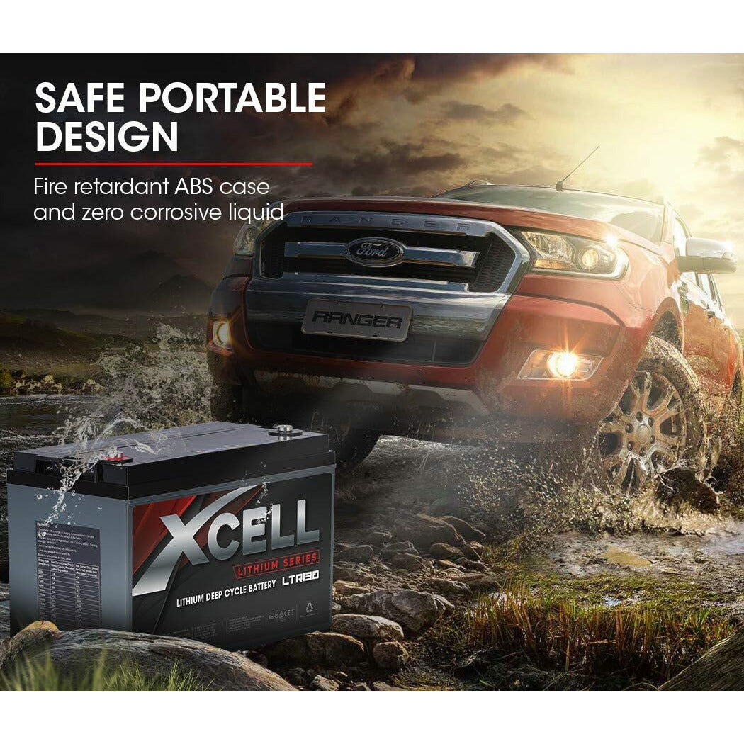 X-CELL 130Ah 12v Lithium Battery LiFePO4 Iron Phosphate  Deep Cycle Camping 4WD