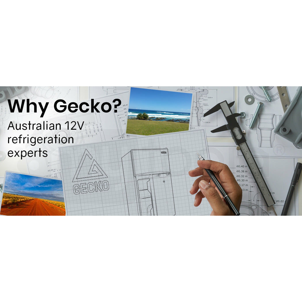 GECKO 95L Portable Upright Fridge Refrigerator 12V/24V/240V Caravan Motorhome