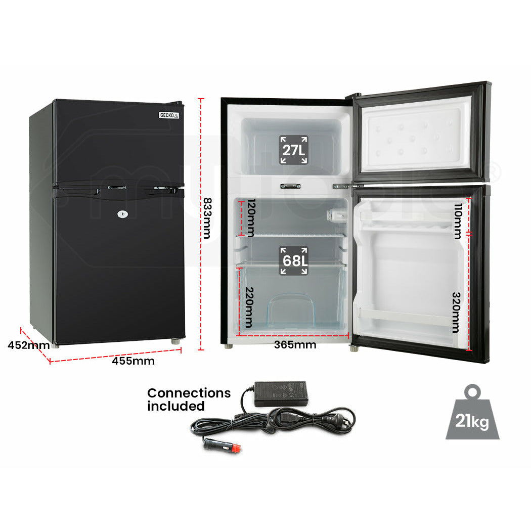 GECKO 95L Portable Upright Fridge Refrigerator 12V/24V/240V Caravan Motorhome