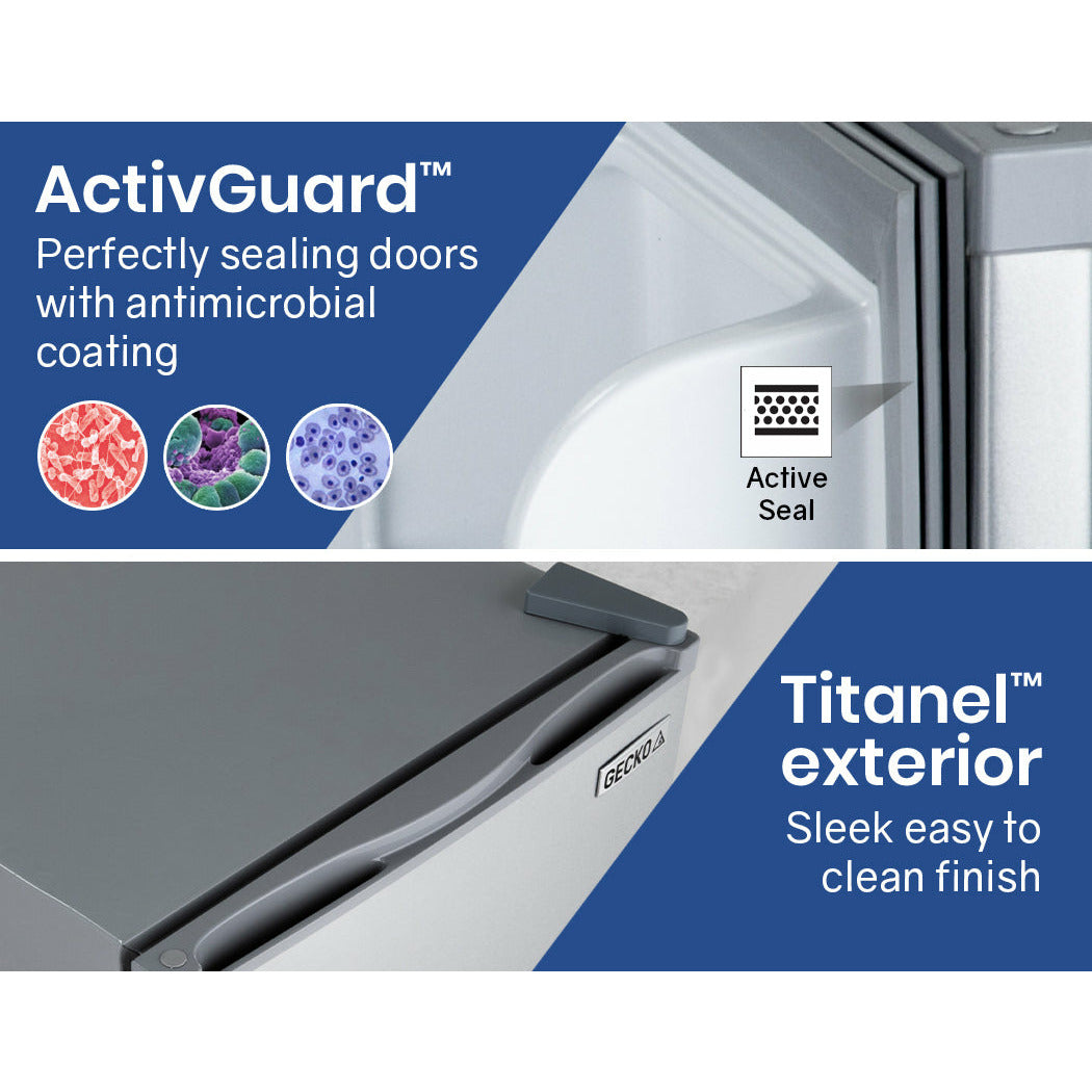 GECKO 57L Portable Bar Fridge Refrigerator 12V/24V/240V Camping Camper Caravan