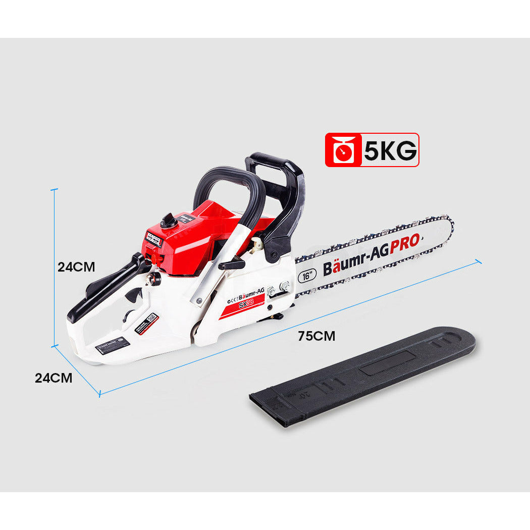 Baumr-AG 38CC Petrol Commercial Chainsaw 16 Bar E-Start 3.2 HP Chain Saw