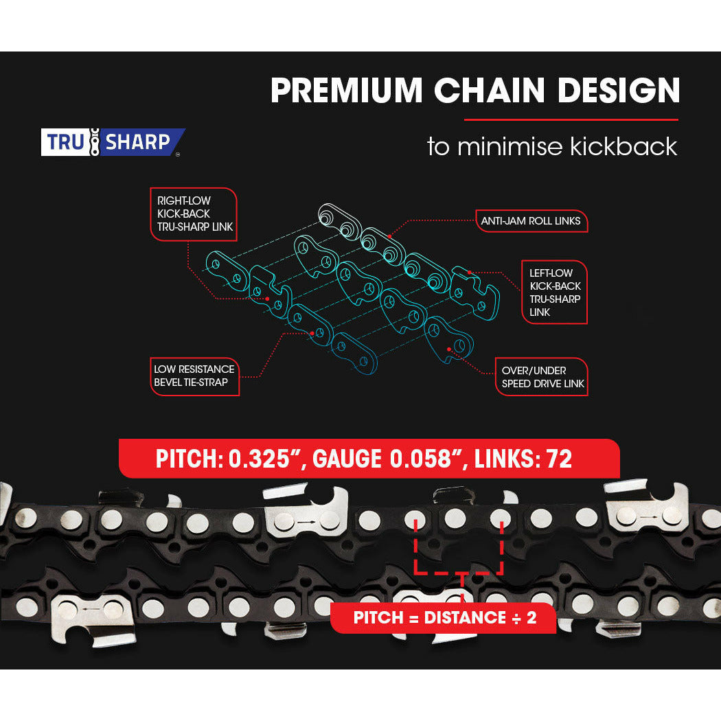 Baumr-AG 45CC Petrol Chainsaw Commercial 18 Bar Chain Saw E-Start Pruning