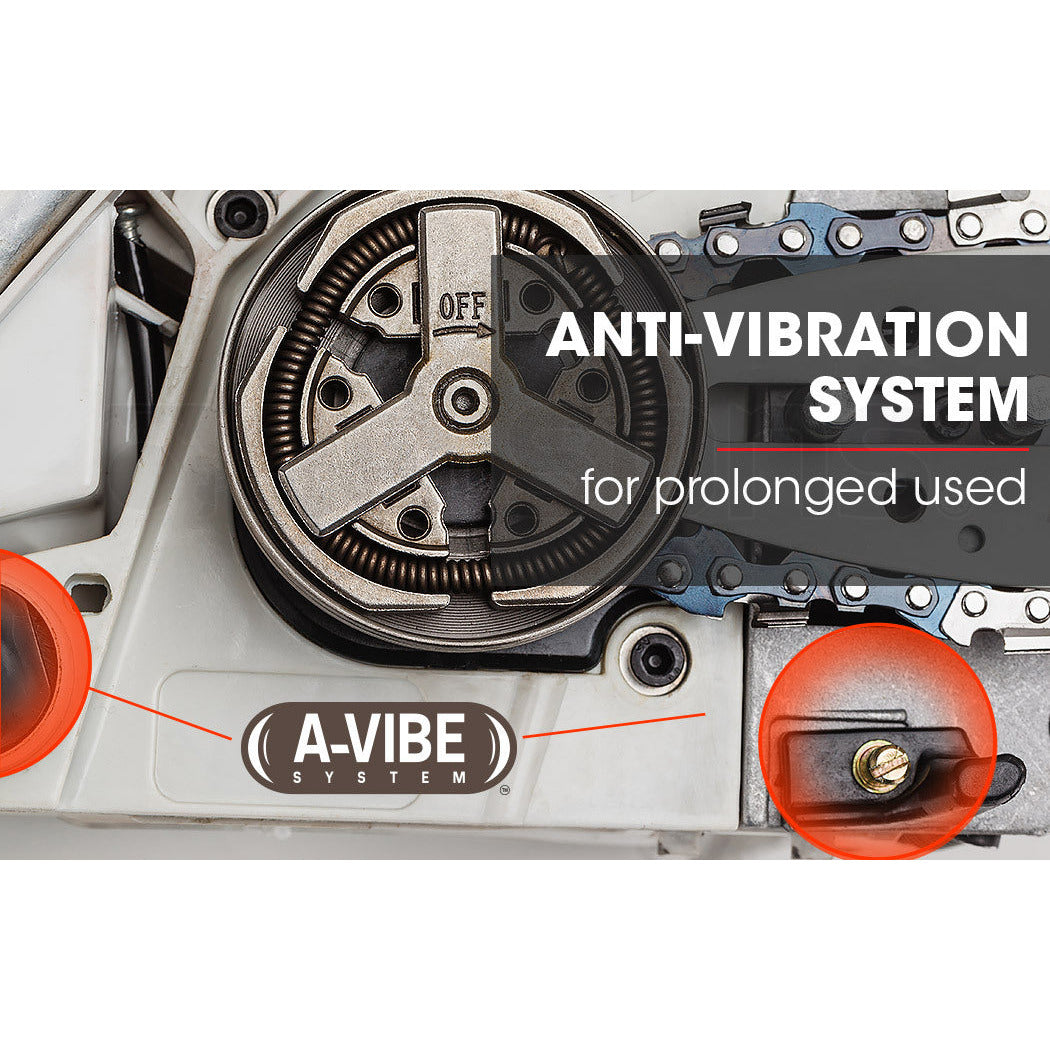 BAUMR-AG Commercial Petrol Chainsaw E-Start 24" Bar Chain Saw Top Handle Tree Pruning