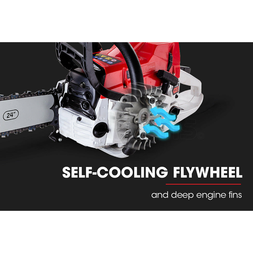 BAUMR-AG Petrol Commercial Chainsaw 24 Bar E-Start Chain Saw Top Handle Pruning