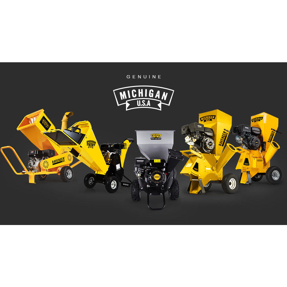 MICHIGAN 6HP 212cc Petrol Wood Chipper Shredder Mulcher