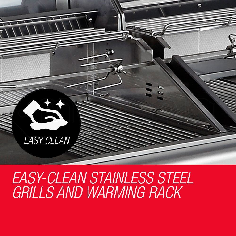 EuroGrille 9 Burner Outdoor BBQ Grill Barbeque Gas Stainless Steel Kitchen Commercial