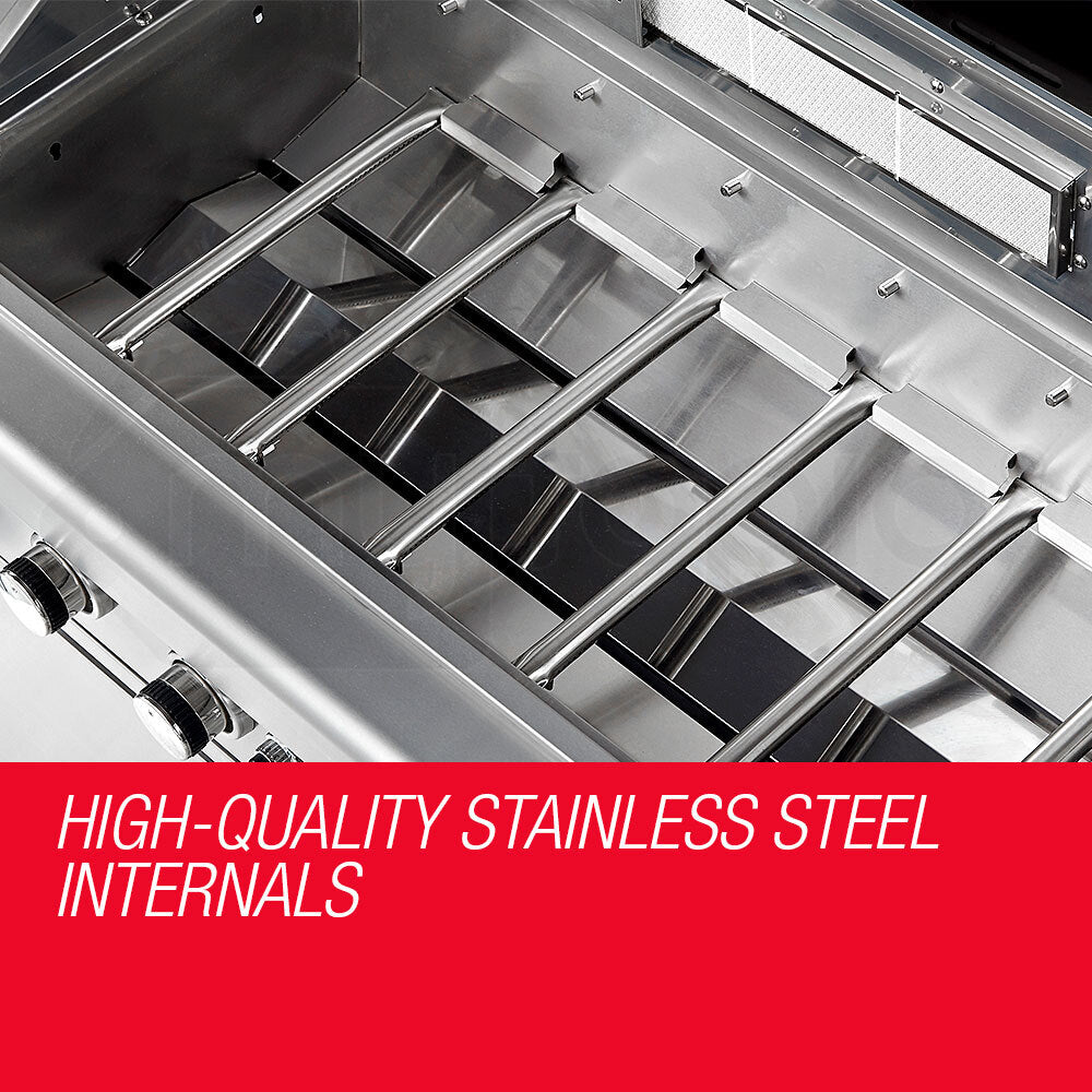 EuroGrille 9 Burner Outdoor BBQ Grill Barbeque Gas Stainless Steel Kitchen Commercial