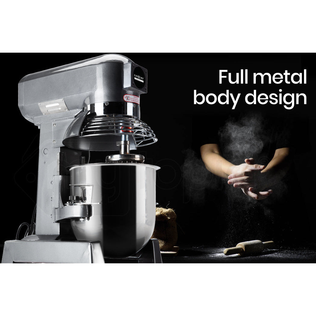 EUROCHEF Planetary Mixer 10L Commercial Stand Kitchen Vertical Dough Food Bench Floor