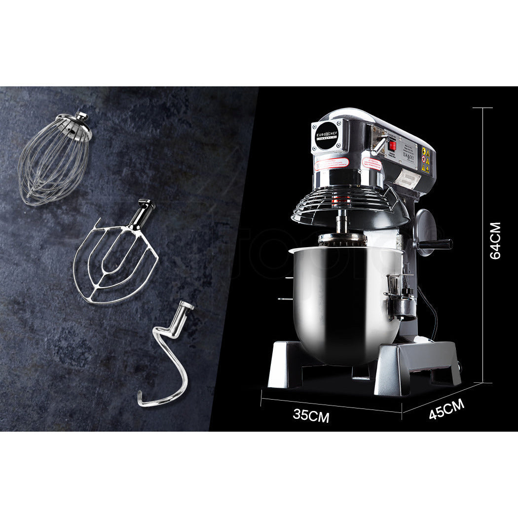 EUROCHEF Planetary Mixer 10L Commercial Stand Kitchen Vertical Dough Food Bench Floor