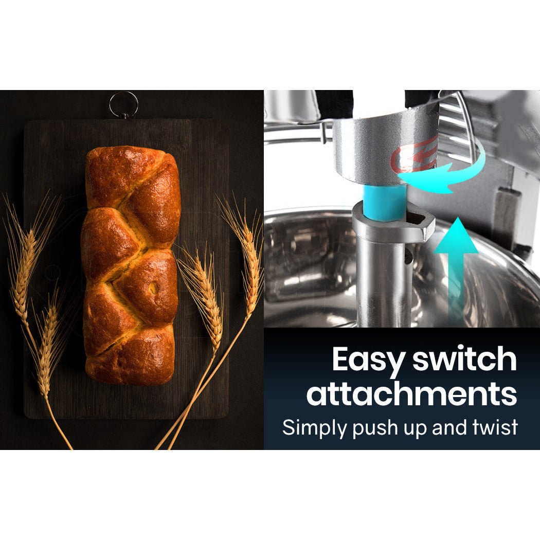 EUROCHEF Planetary Mixer 10L Commercial Stand Kitchen Vertical Dough Food Bench Floor