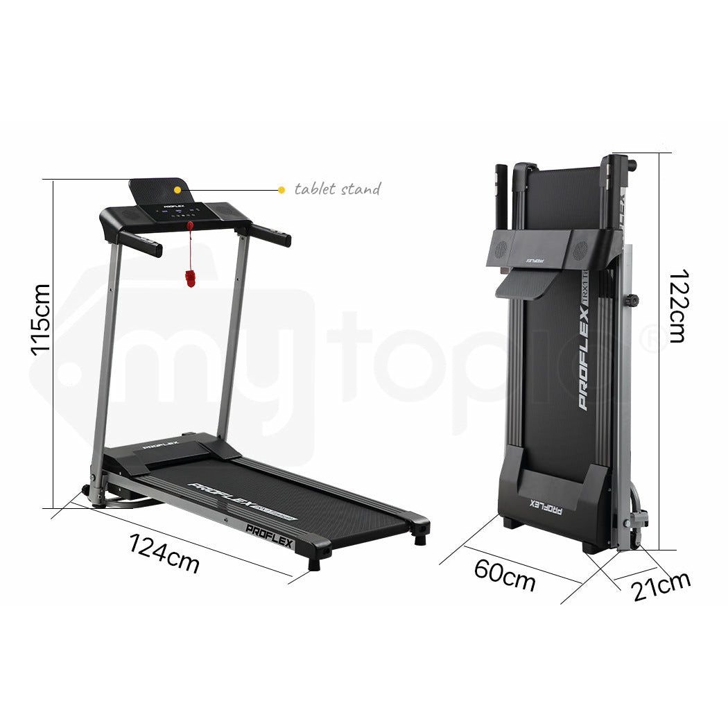 PROFLEX Treadmill Bluetooth Running Machine Foldable Compact Small Home Electric