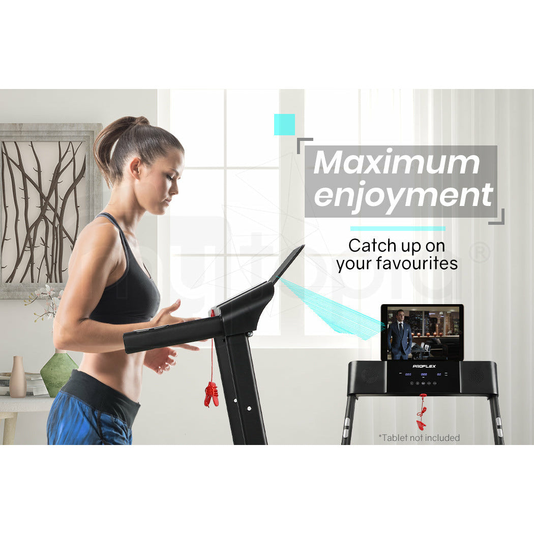 PROFLEX Treadmill Bluetooth Running Machine Foldable Small Compact Home Electric