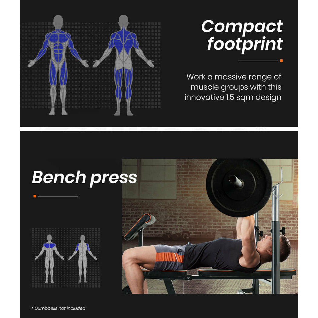 PROFLEX Weight Bench Workout Gym Press Adjustable Home Lifting Fitness Incline