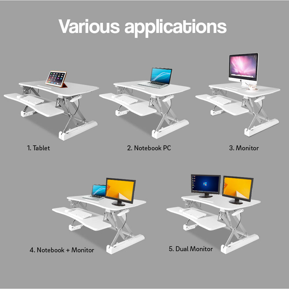 FORTIA Height Adjustable Desk Riser Sit/Stand Office Computer Desk