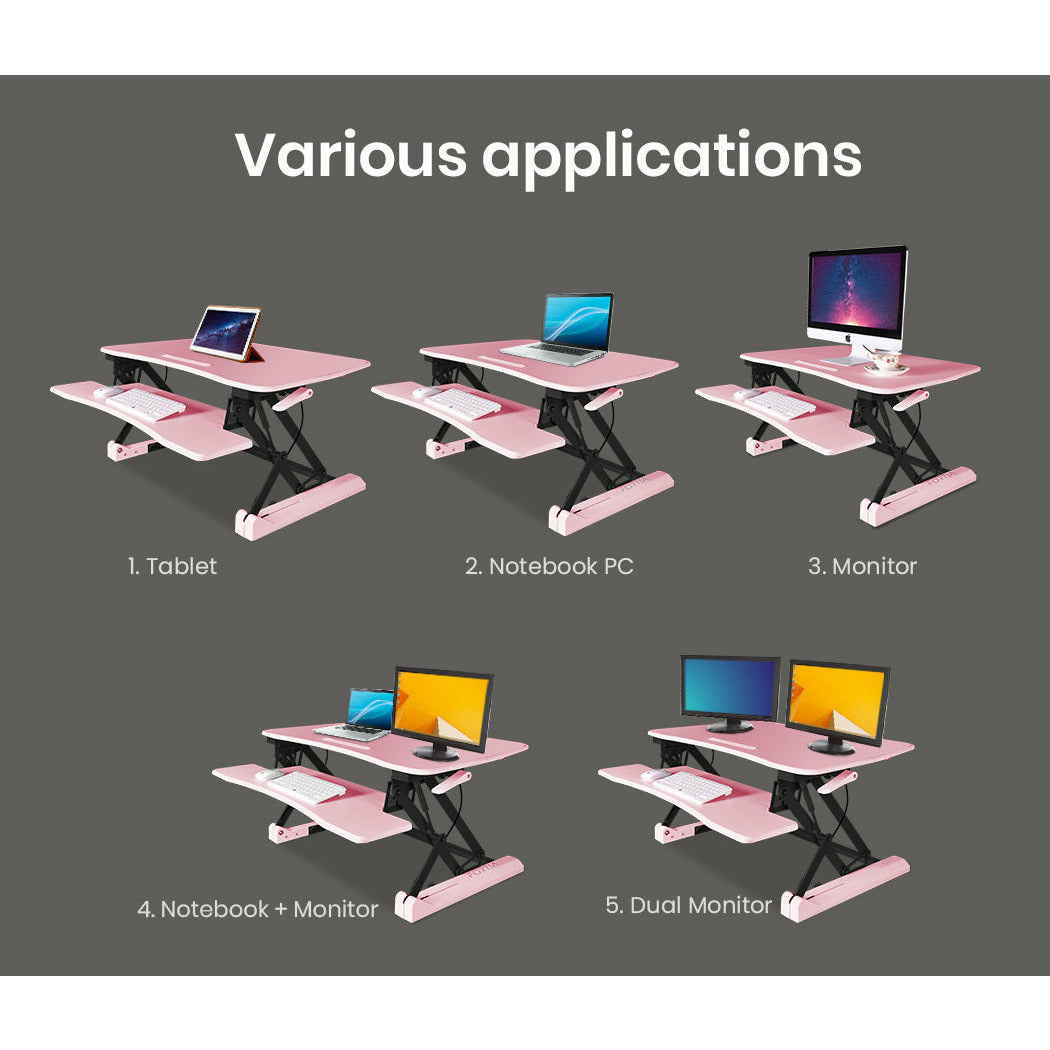 FORTIA Desk Riser Height Adjustable Standing Sit Stand Computer Monitor Desktop