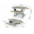 FORTIA Desk Riser Monitor Standing Stand For Corner Desk Adjustable Beech Silver