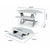 FORTIA Desk Riser Monitor Standing Stand For Corner Desk Adjustable White Silver