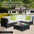 LONDON RATTAN 1pc Sofa Outdoor Furniture Setting - Steel Frame Garden Lounge