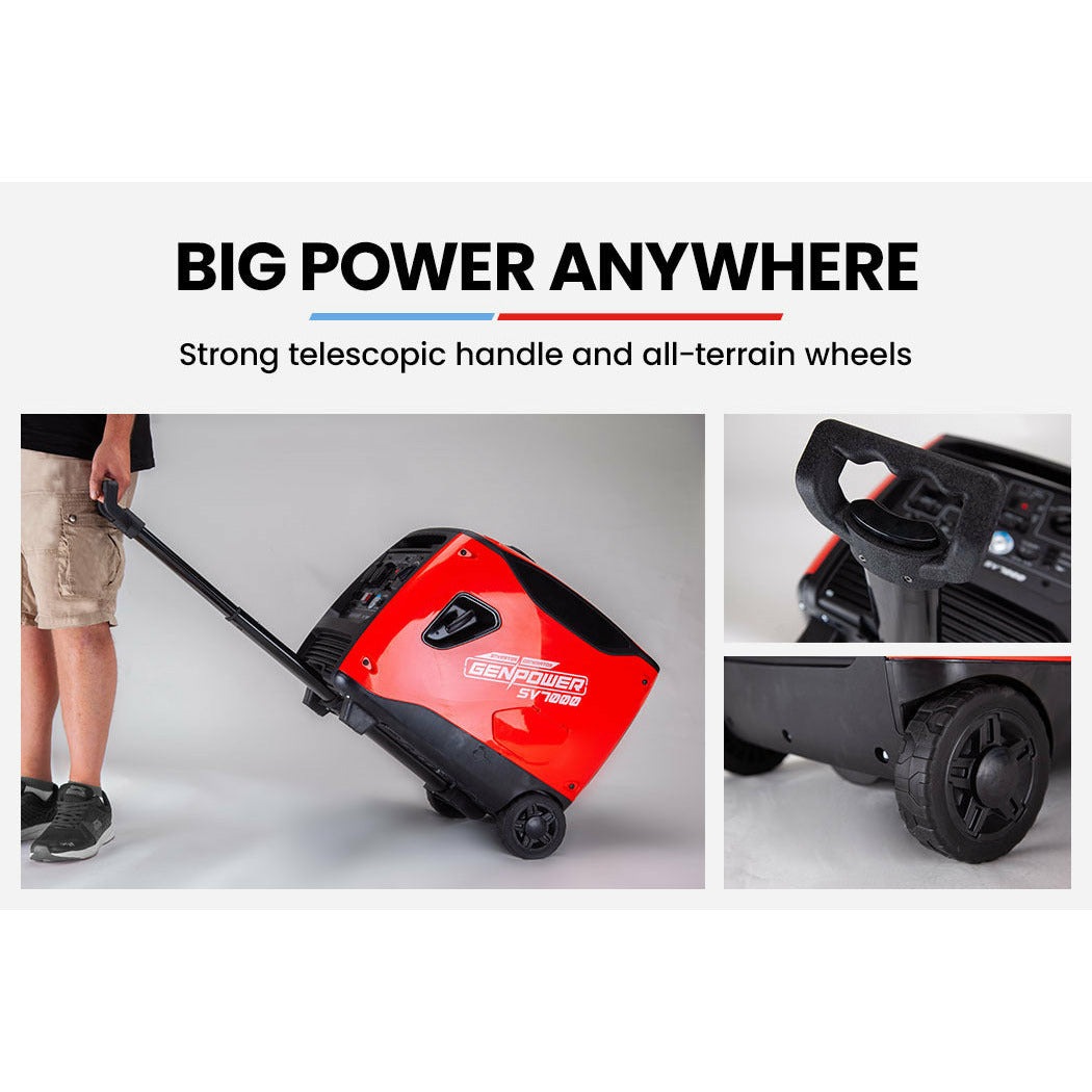 GENPOWER Inverter Generator 4500W Peak Pure Sine Portable Camping Petrol Rated