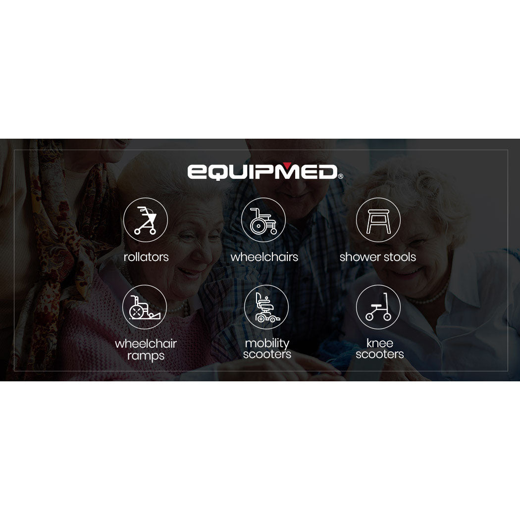 EQUIPMED Knee Walker Scooter,  Suspension, Disc Brakes, Silver