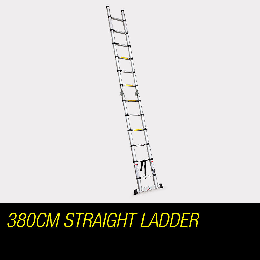 Bullet 3.8m Multipurpose Telescopic Folding Ladder Aluminium Alloy Extension