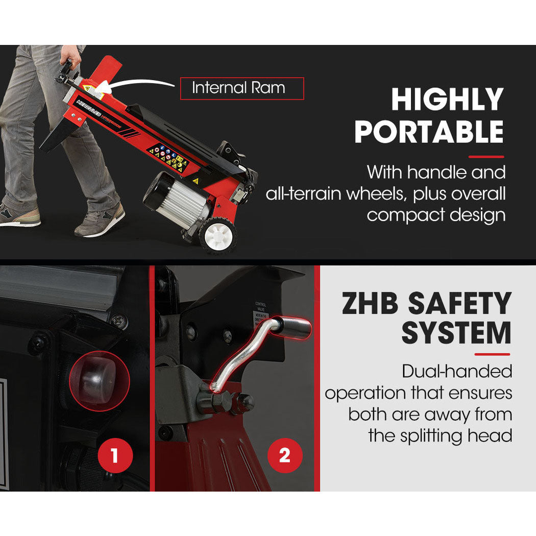 Baumr-AG 9 Ton Electric Log Splitter 9T Wood Cutter Hydraulic Fire Wood Block Axe Small Machine