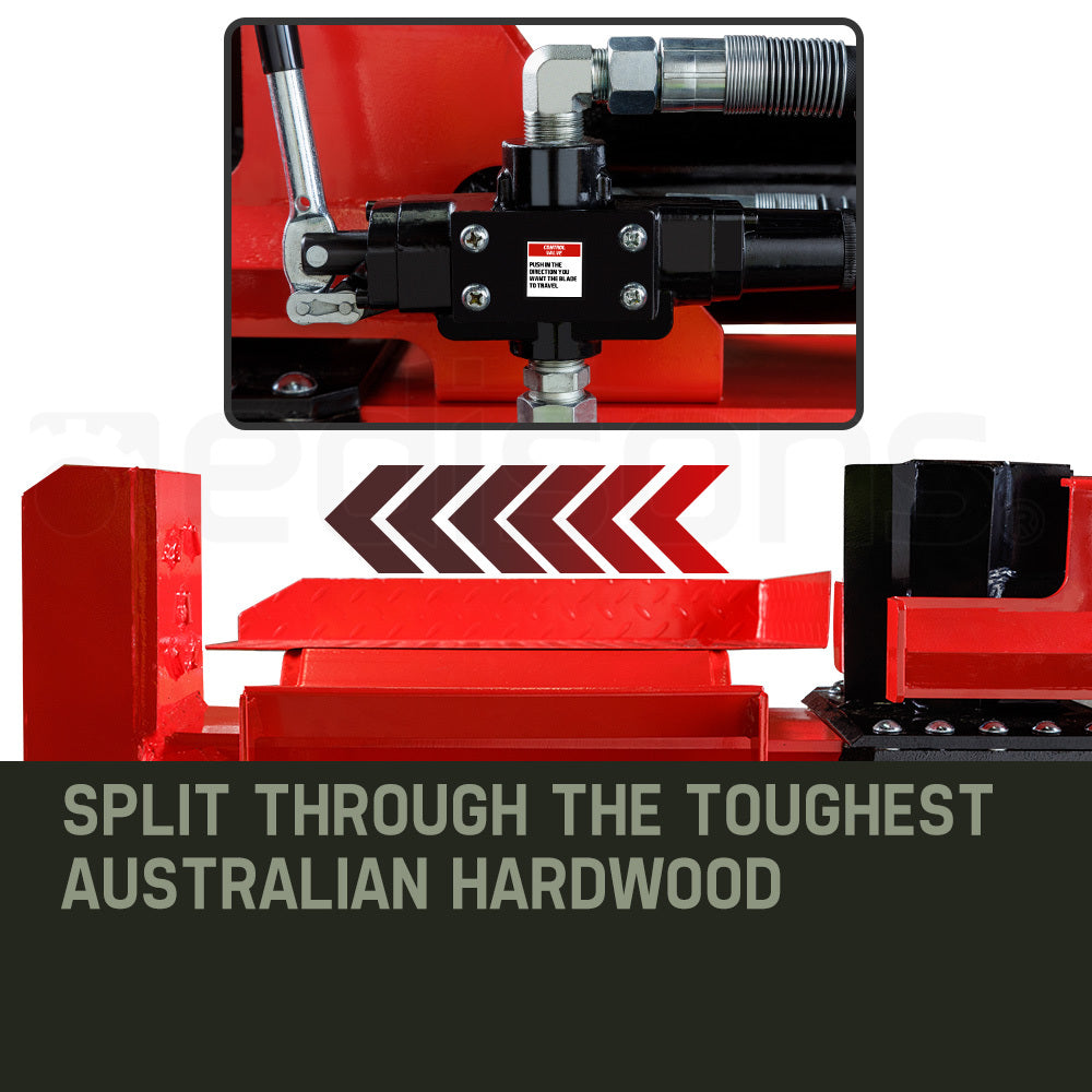 Baumr-AG 65 Tonne Petrol Hydraulic Wood Horizontal and Vertical Towed Log Splitter with Detachable 4-Way Wedge - HPS800