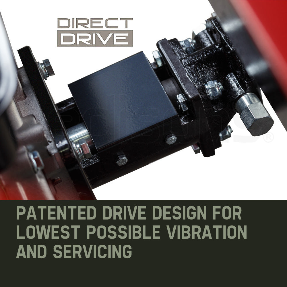 Baumr-AG 65 Tonne Petrol Hydraulic Wood Horizontal and Vertical Towed Log Splitter with Detachable 4-Way Wedge - HPS800