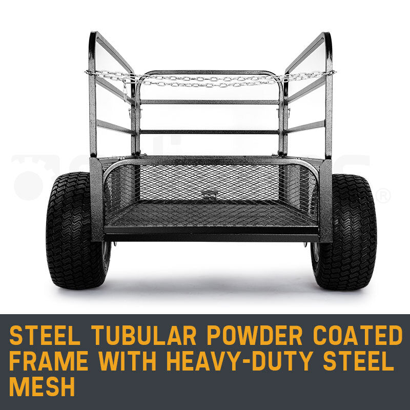 PLANTCRAFT Towed Steel Mesh Dump Cart Garden ATV Mower Trailer Tray 1250lbs