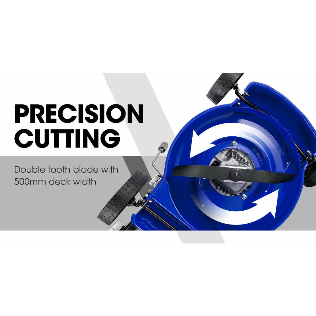 POWERBLADE Lawn Mower 139CC 17 - Petrol Powered Push Lawnmower 4 Stroke Engine