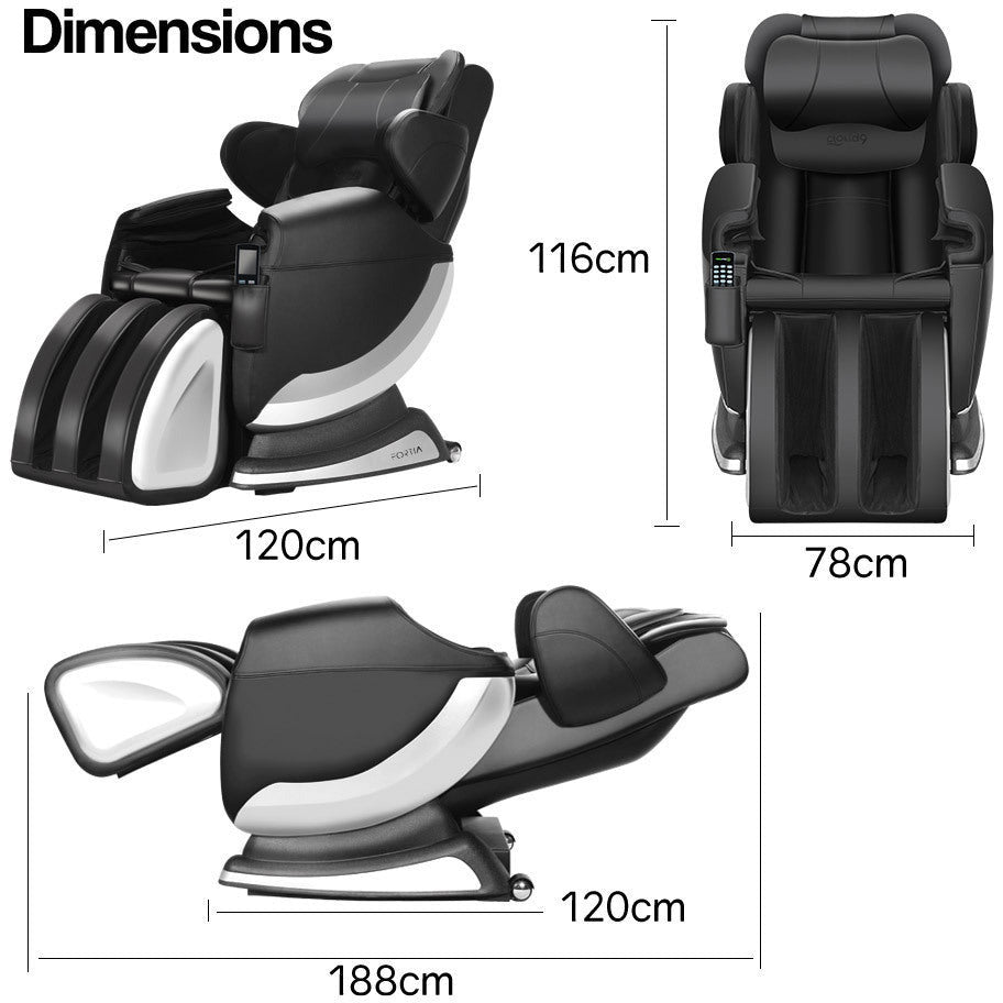 FORTIA Electric Massage Chair Full Body Reclining Zero Gravity Recliner Back Kneading Massager