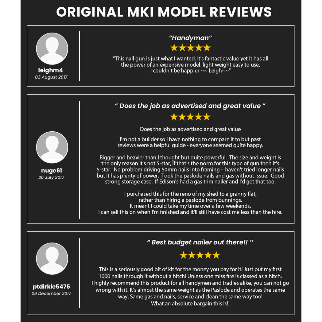 UNIMAC Cordless Framing Nailer 34 Degree Gas Nail Gun Kit - 2nd Gen Brushless