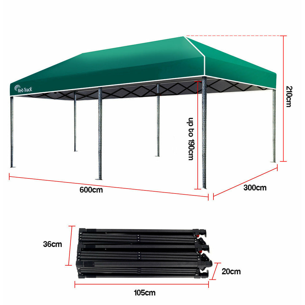 Red Track 3x6m Folding Gazebo Shade Outdoor Green Foldable Marquee Pop-Up