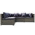 LONDON RATTAN 4 Seater Modular Outdoor Lounge Sofa Setting, Grey