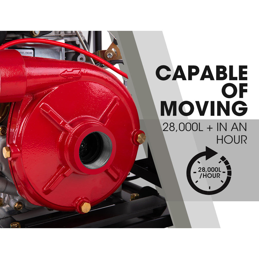 WARTON 2" 8HP Diesel High Pressure Water Pump Fire Fighting Irrigation Farm 2 Inch