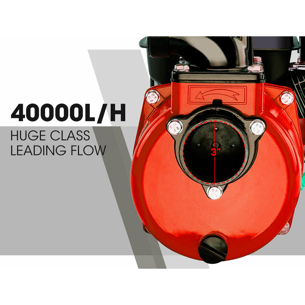 Warton 8HP 3 Petrol Water Transfer Pump High Pressure Fire Fighting Irrigation
