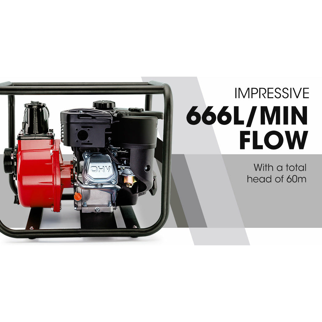 Warton 8HP 3 Petrol Water Transfer Pump High Pressure Fire Fighting Irrigation