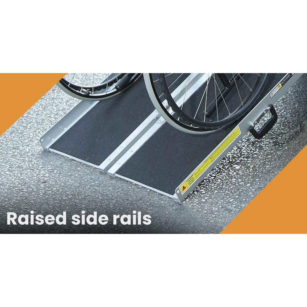 EQUIPMED 122cm Folding Wheelchair Ramp Foldable Access Portable Scooter Black