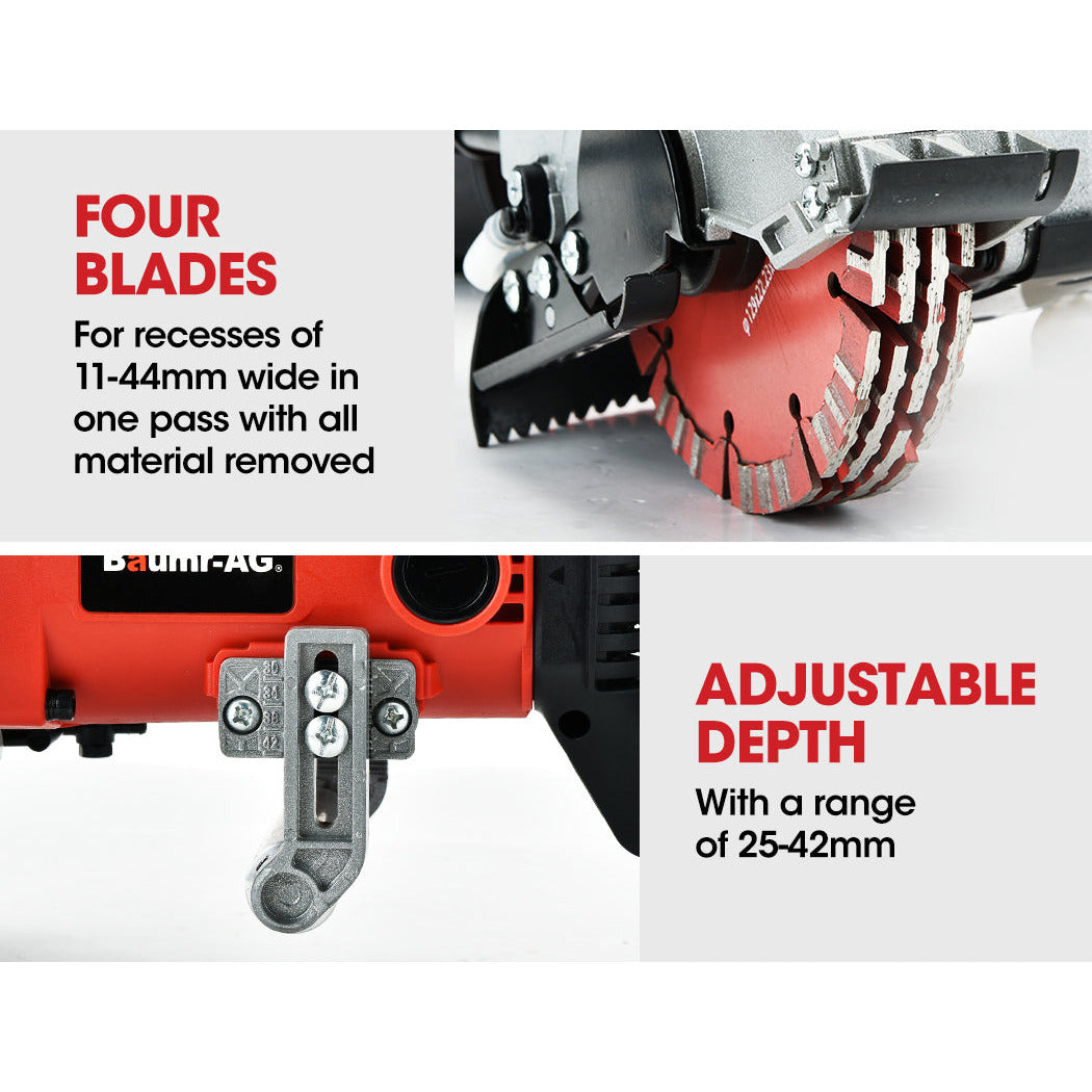 BAUMR-AG Wall Chaser Machine Concrete Chasing Tool Electric Brick Grinder Saw